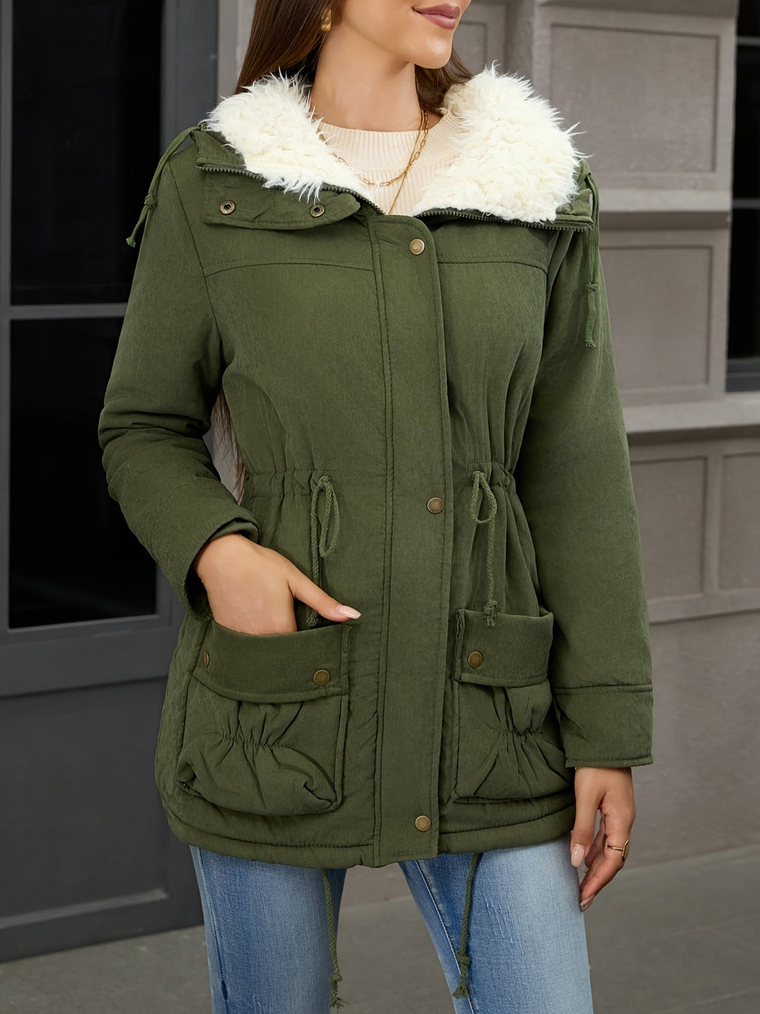 Carolyn | Mysig Huva Vinter Parka