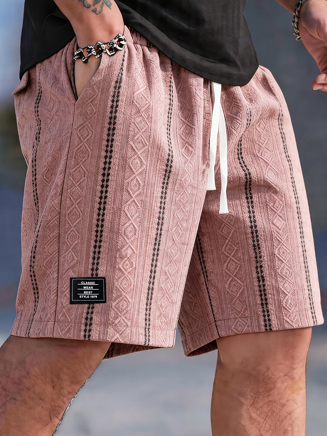Nolan | Texturerade Drawstring Shorts