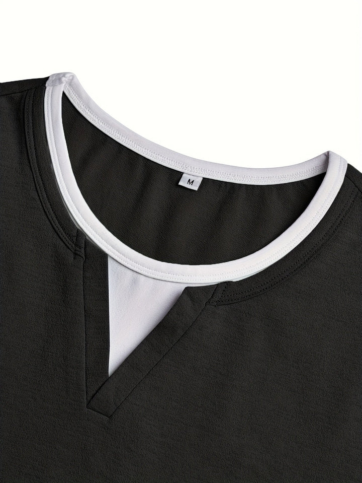 Nathan | Raffinerad Notch-Neck Henley Skjorta