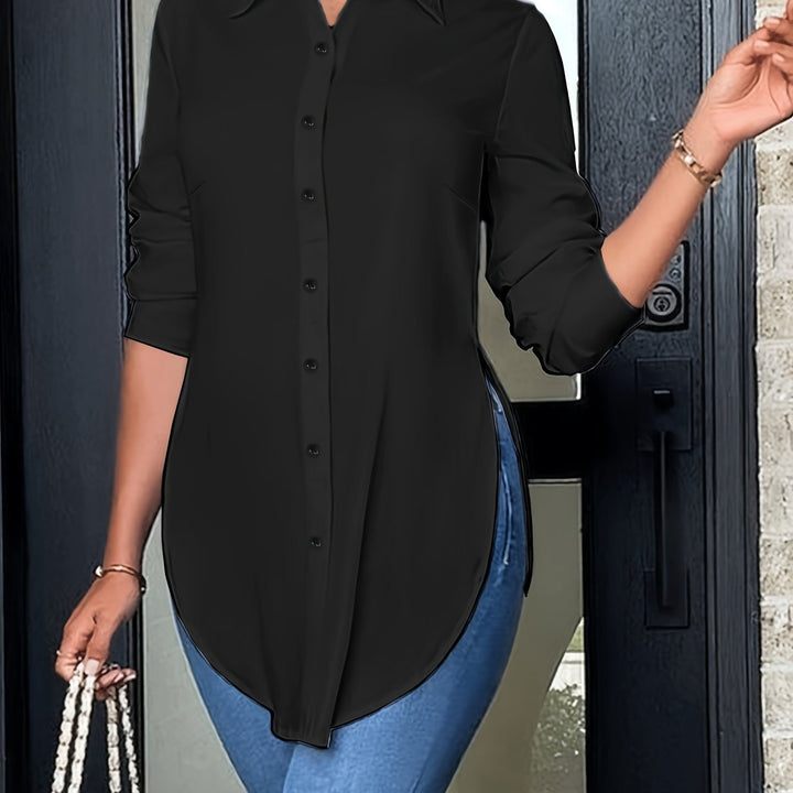 Quinn | Fins Button-Front Blus