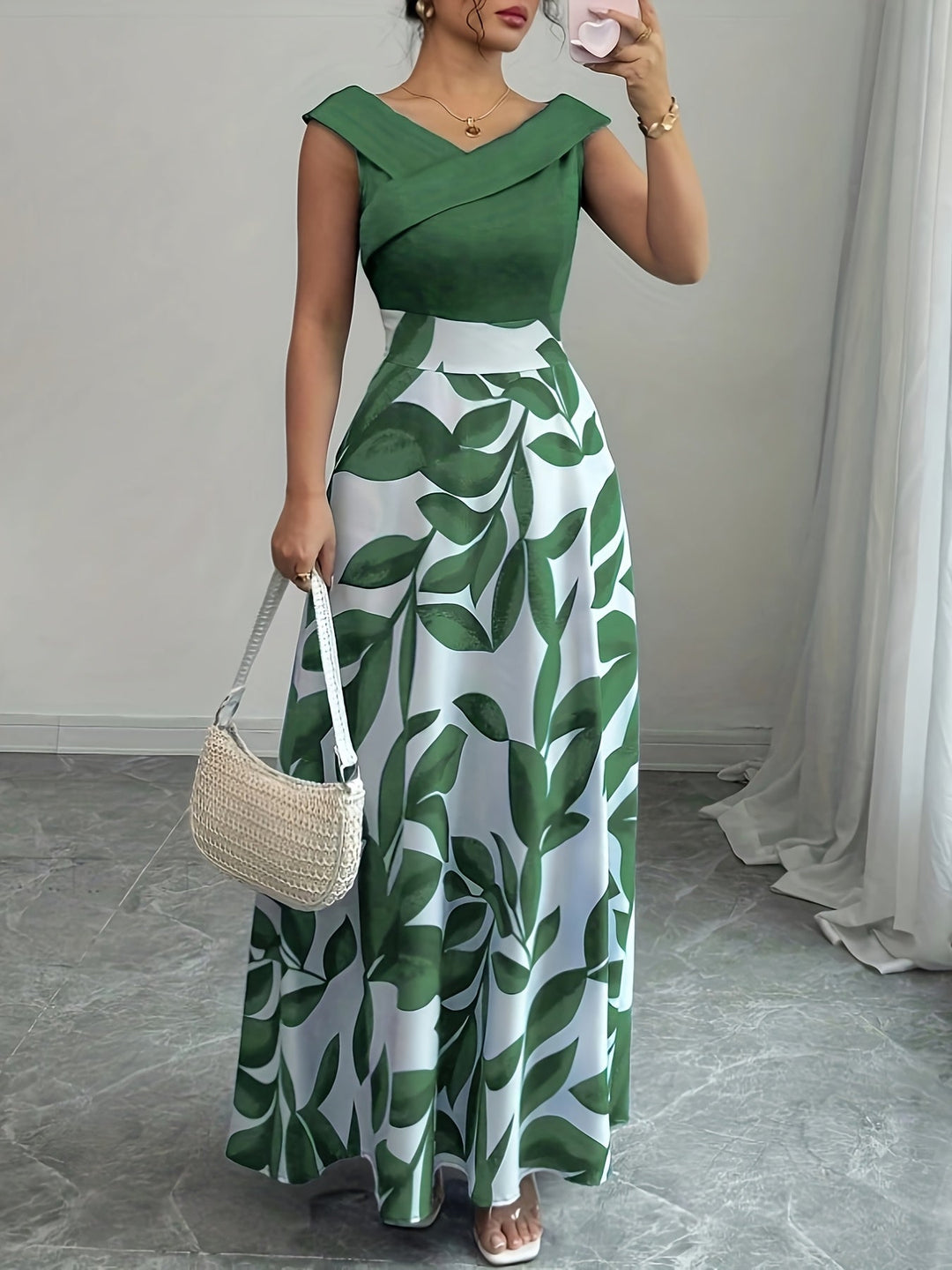 Lucille | Elegant Blommig Maxi Klänning