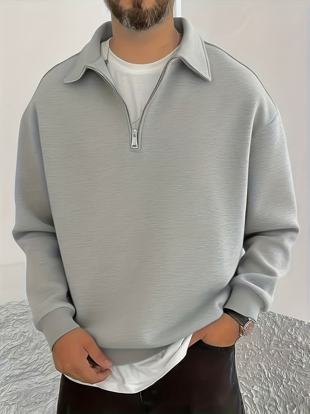 Nathaniel | Mysig Halv-Zip Sweatshirt