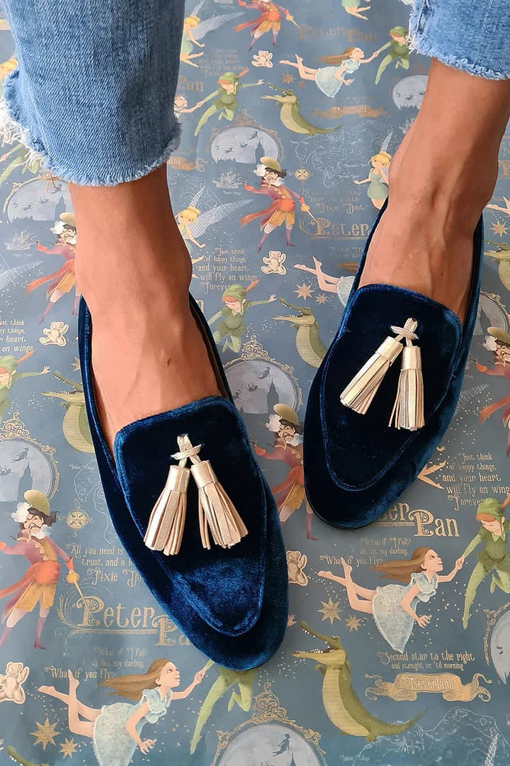 Faye | Klassisk Midnatts Elegans Fringed Loafer