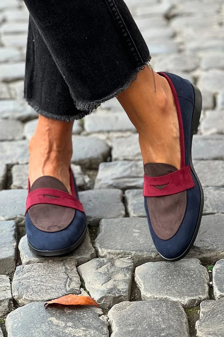 Jane | Stiliga Färgblock Loafers