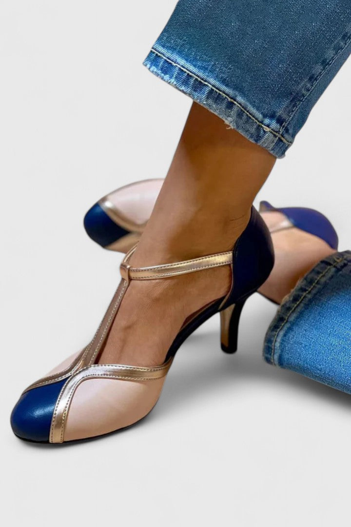 Veronica | Klassisk T-Strap Stängd Tå Klack