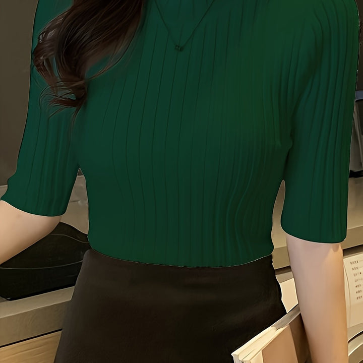 Verity | Ribbade Mock-Neck Topp