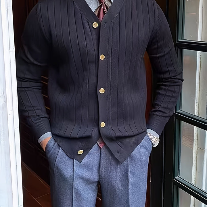 Arthur | Ribbade Knapp-up Cardigan