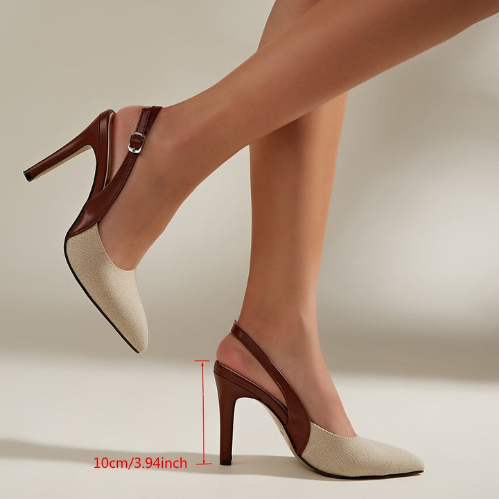 Amelie | Elegant Kontrast Slingback Klackar