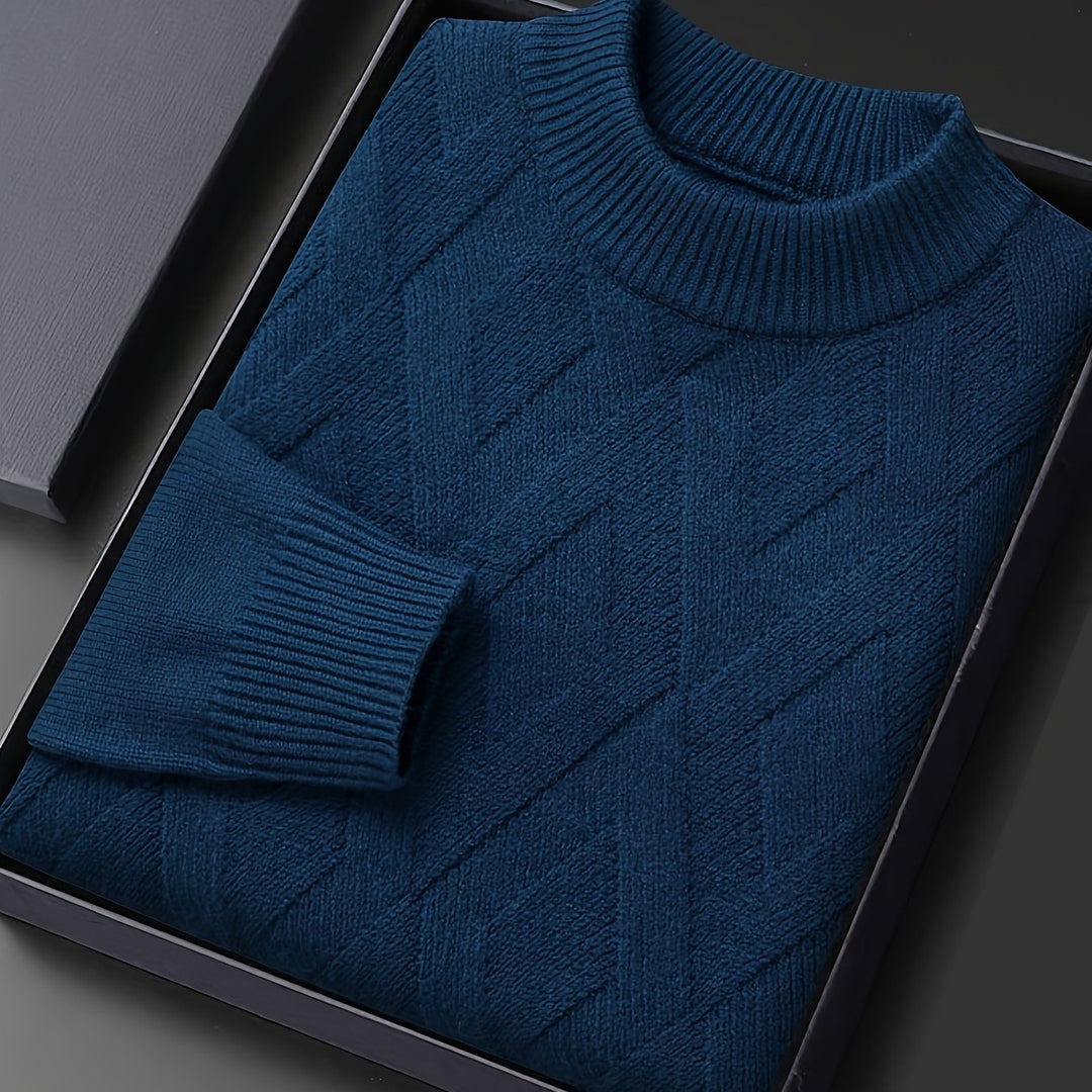 Ellis | Texturerad Mock-Neck Tröja