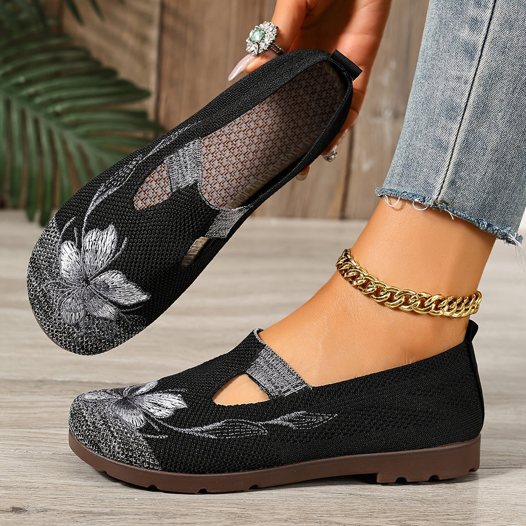 Marjorie | Broderade Slip-On Lätta Skor