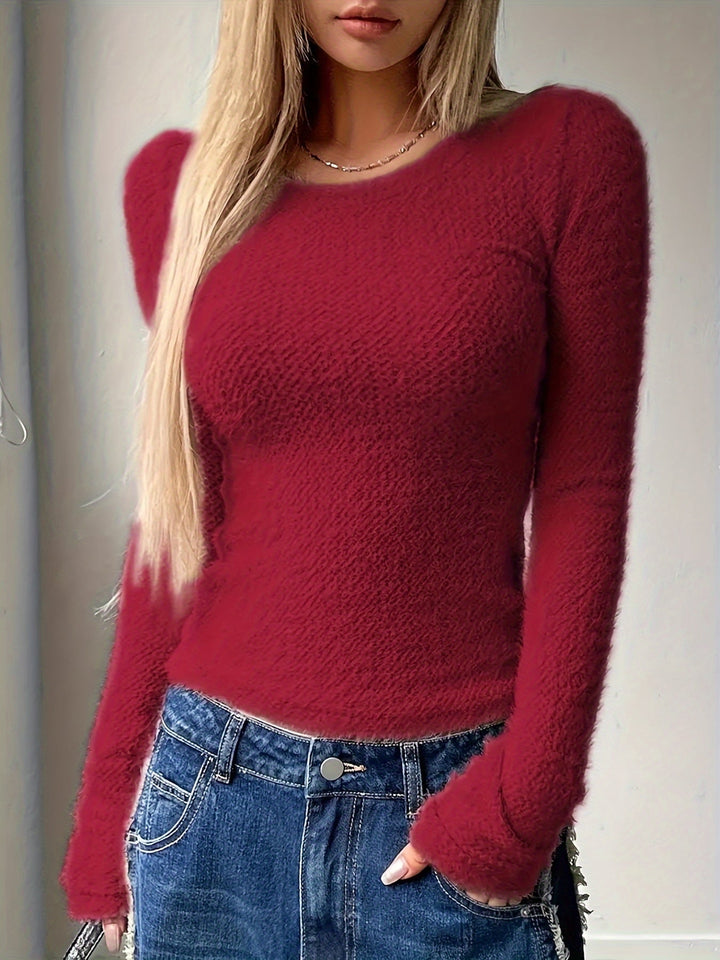 Noreen | Mjuk Plush Långärmad Topp