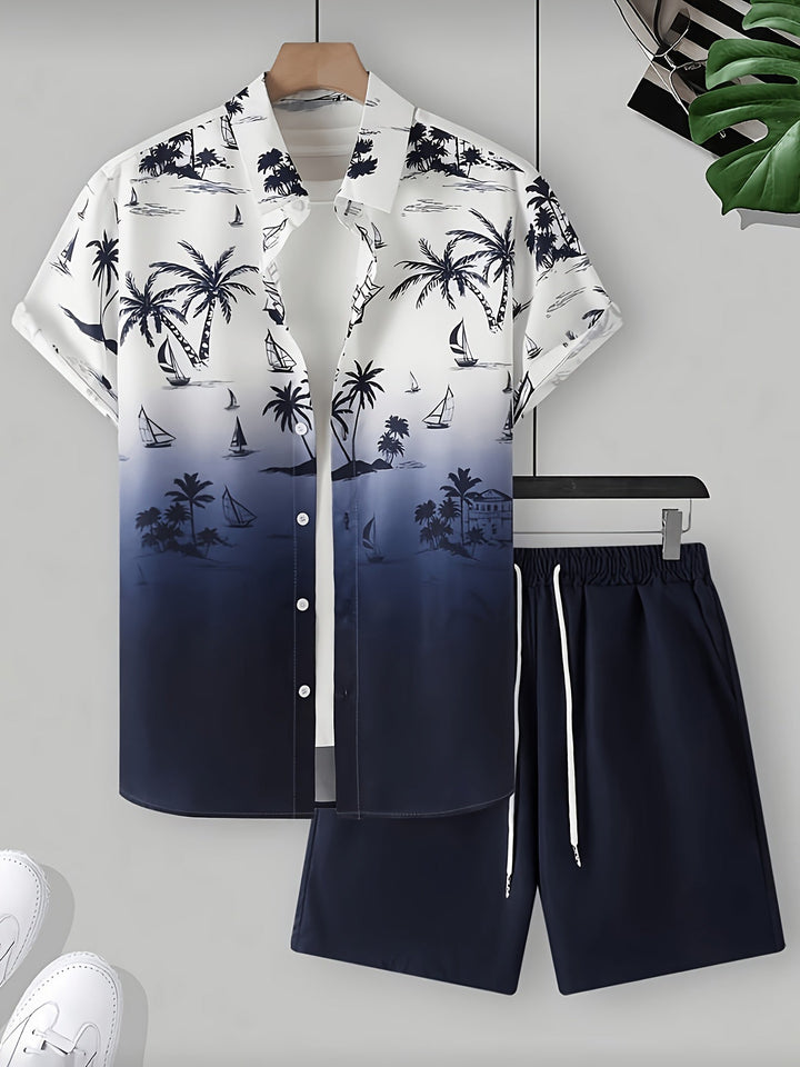 Garrett | Tryckt Skjorta och Shorts Set