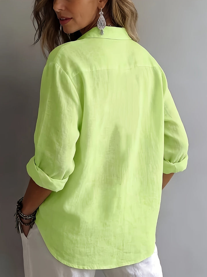 Freya | Avslappnad Blus med Krage