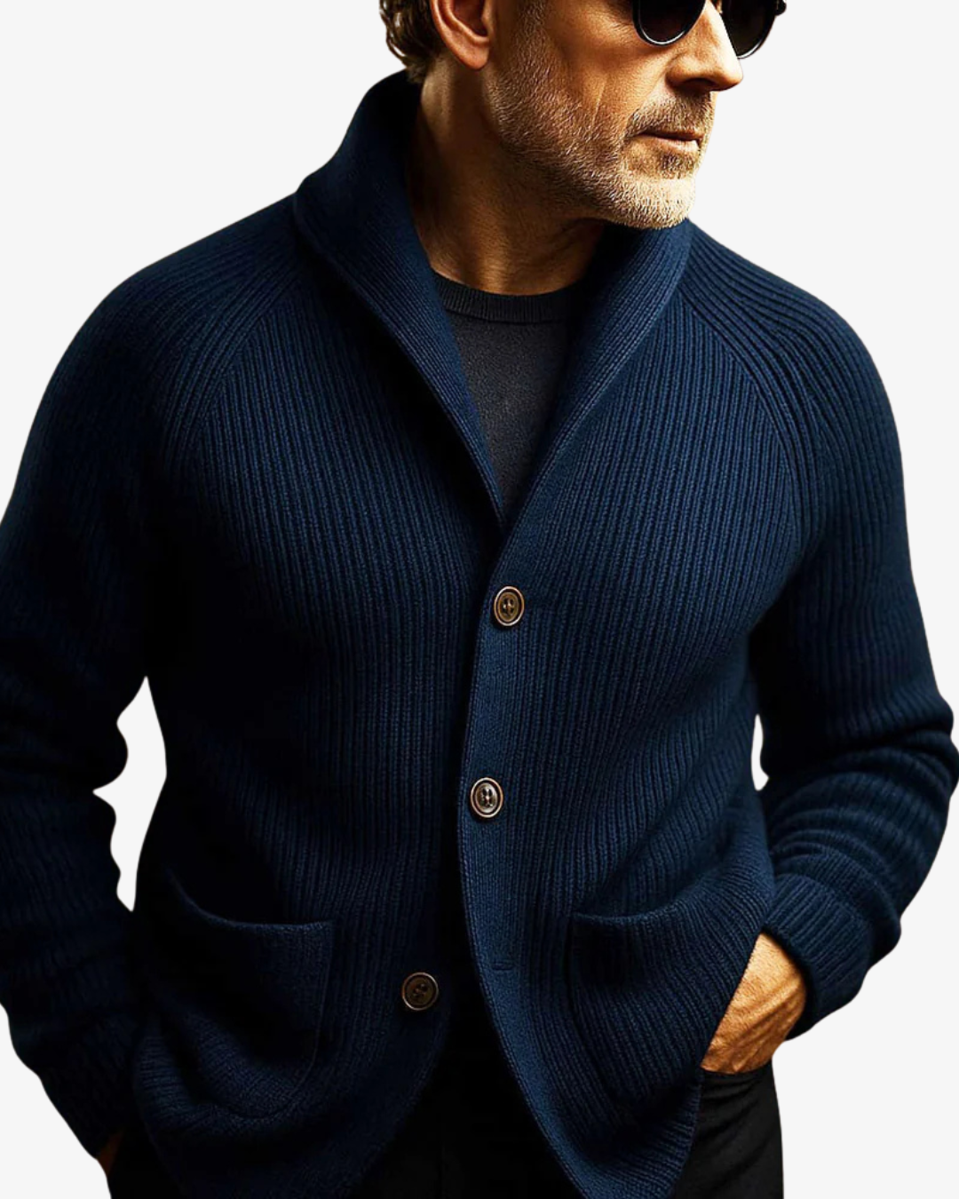 Elliot | Skräddarsydd knäppfront stickad cardigan