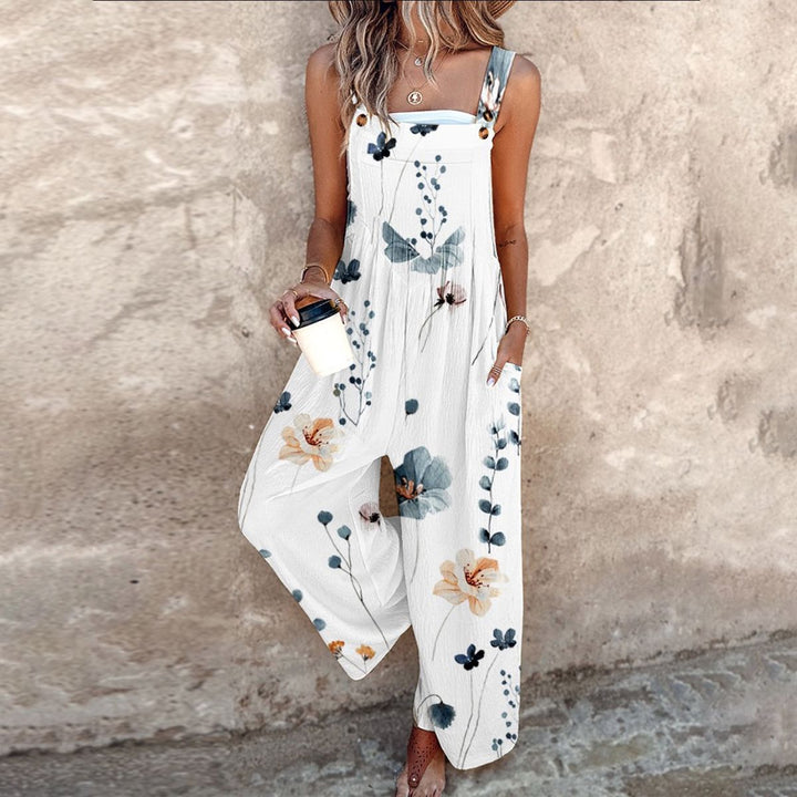 Marissa | Stilig Blommig Vidbyxoverall