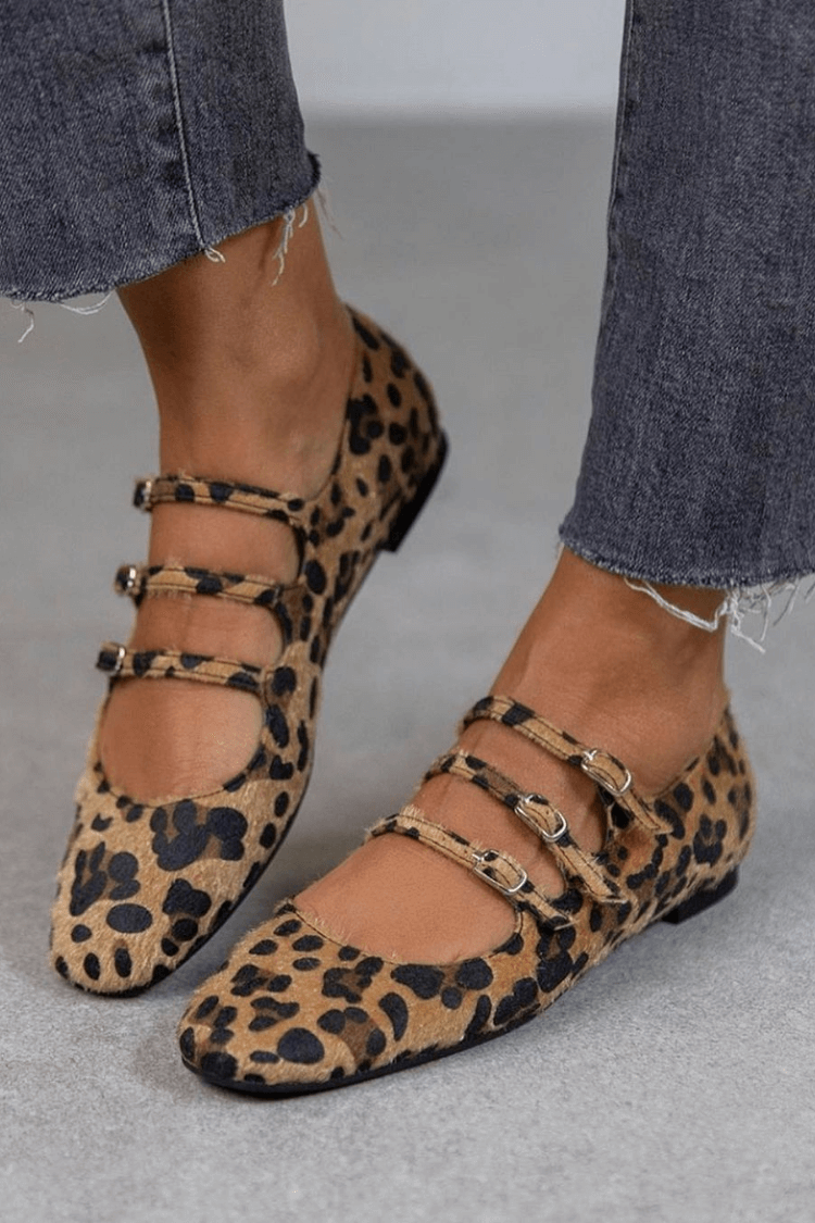 Aubrey | Premium Leopard Tre Spännen Loafers