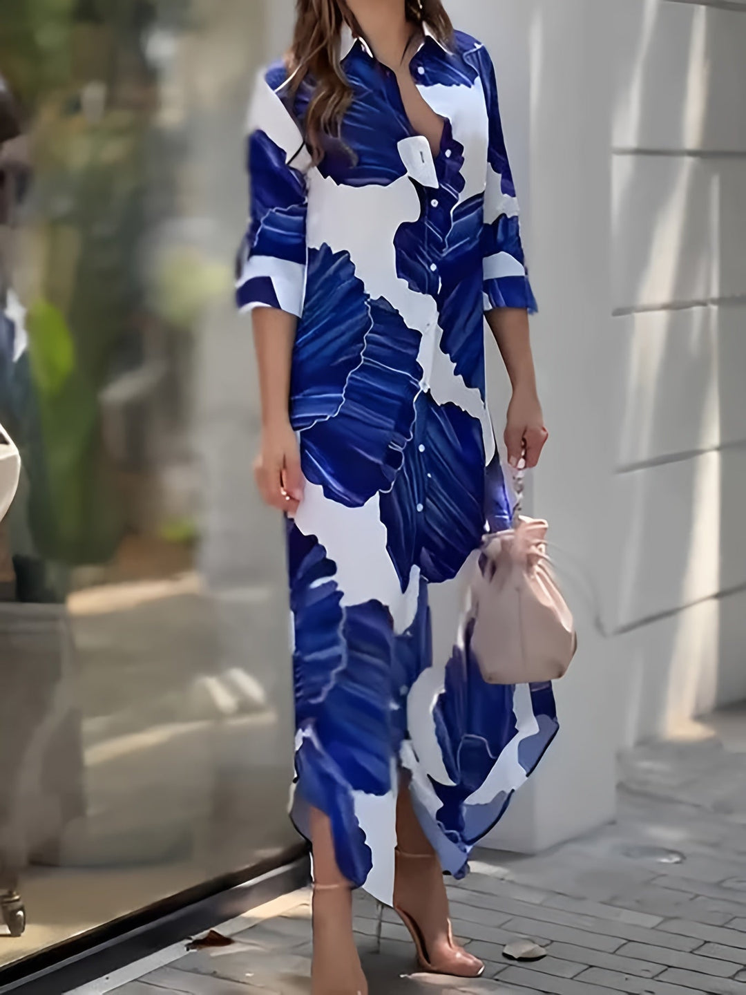 Larissa | Flödande Print Maxi Klänning