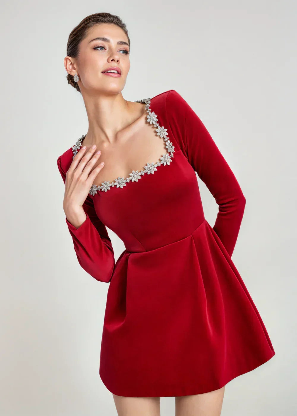 Brielle | Elegant Sammet Mini Klänning