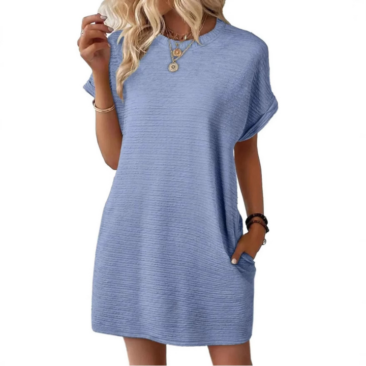 Tiffany | Minimalistisk Rundhalsad Sommarklänning