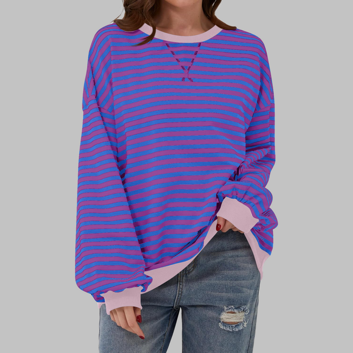 Margaret | Avslappnad långärmad randig sweatshirt