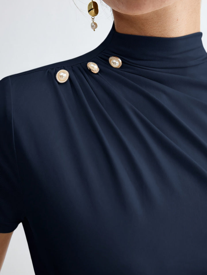 Sienna | Mock Neck Kortärmad Topp