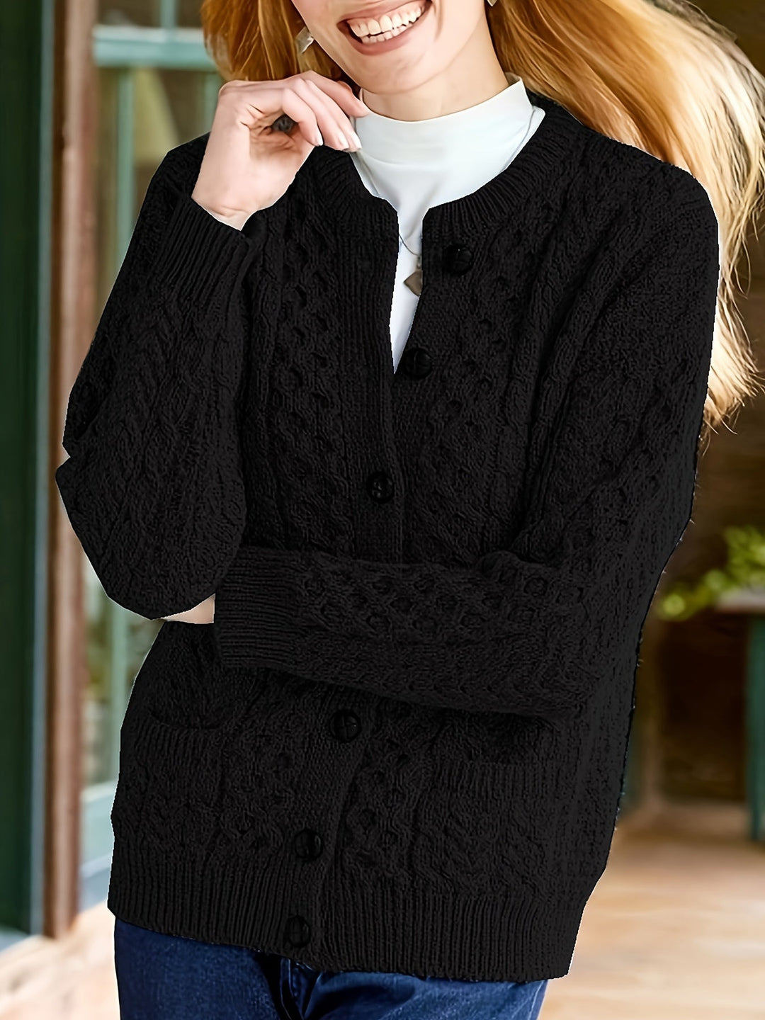 Fern | Texturerad Knapp-Front Kofta