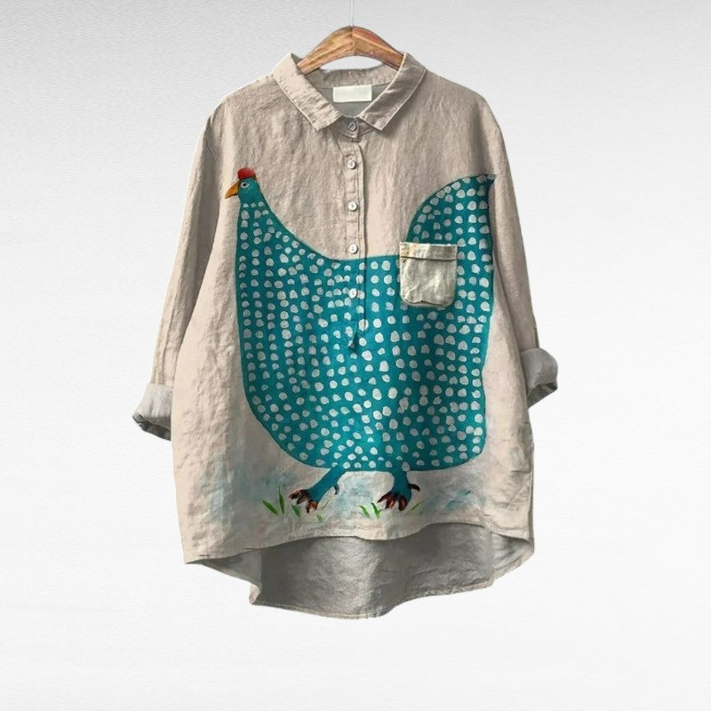 Keisha | Modern Kycklingtryck Blus