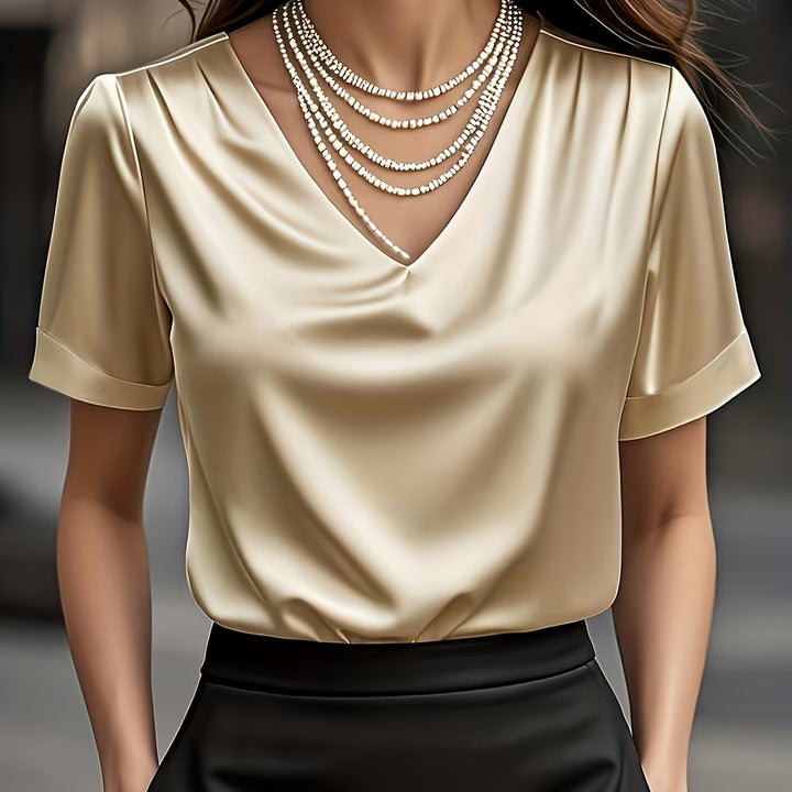 Estelle | Draperad V-ringad Blus
