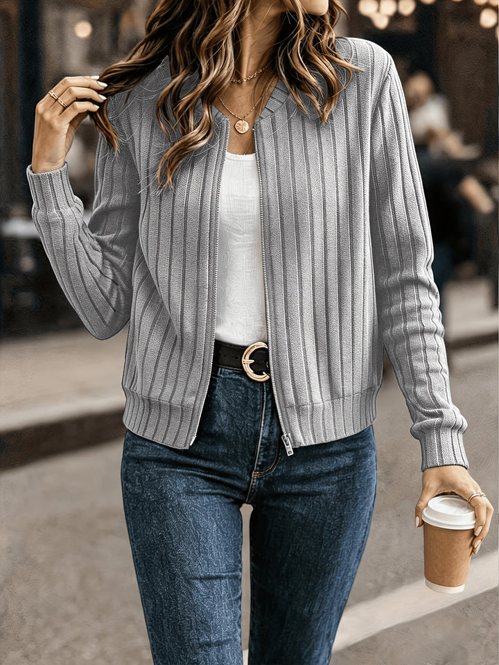 Blair | Ribbad Zip-Front Jacka