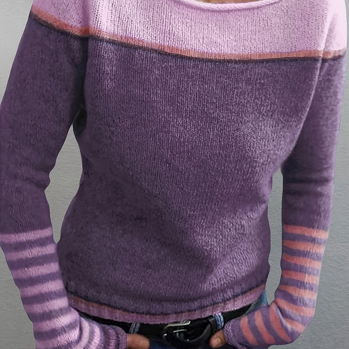 Francesca | Färgblöck Boat Neck Sweater