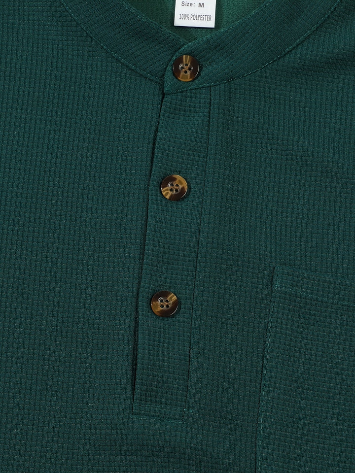 Jonathan | Texturerad långärmad Henley-skjorta