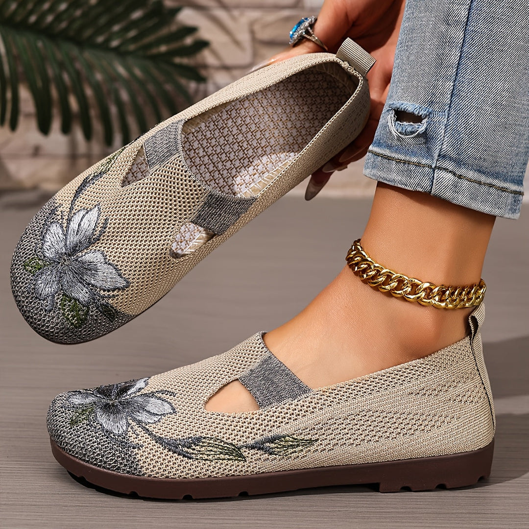 Marjorie | Broderade Slip-On Lätta Skor