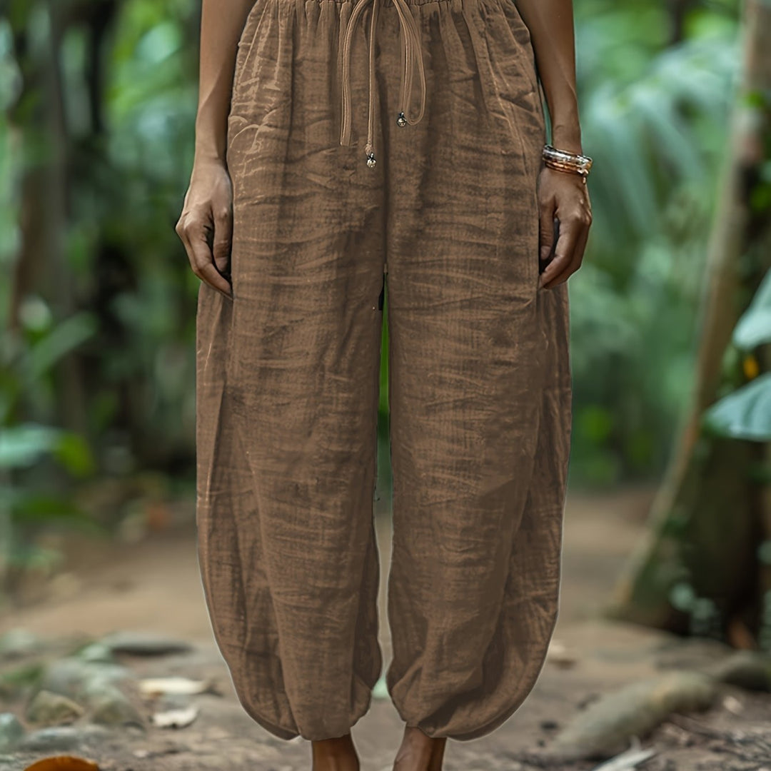 Marjorie | Avslappnade Lanternbyxor med Dragsko