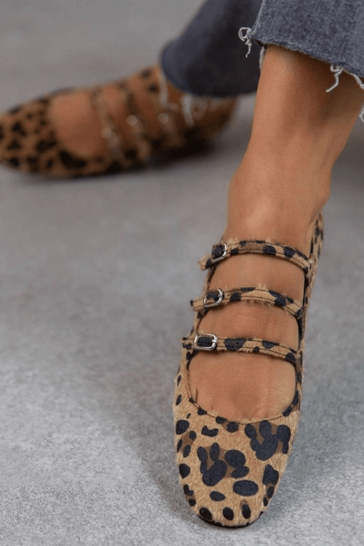 Aubrey | Premium Leopard Tre Spännen Loafers