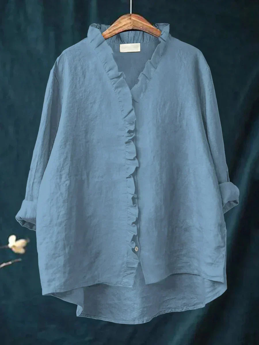 Eliza | Avslappnad Volang V-ringad Blus