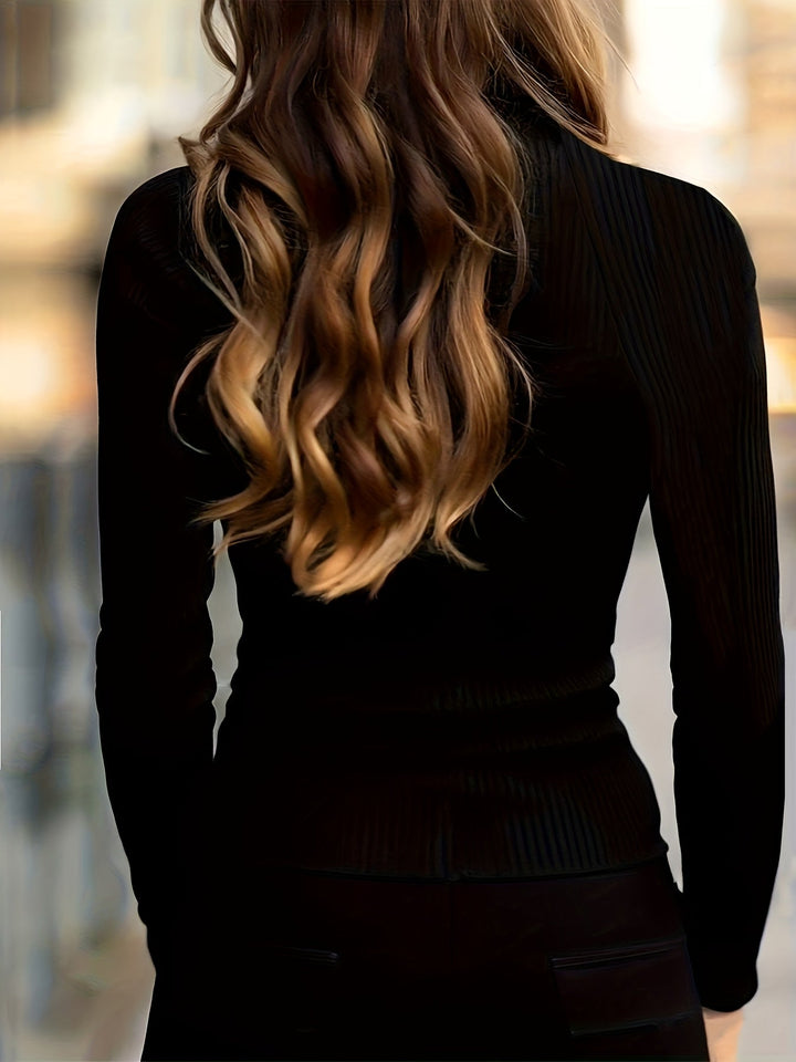 Sloane | Elegant Halvdraget Höghalsad Topp