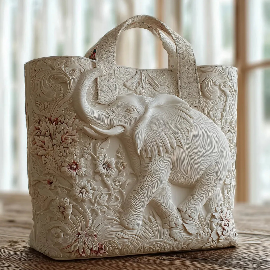 Patricia | Elegant Elefant Konst Tote Väska