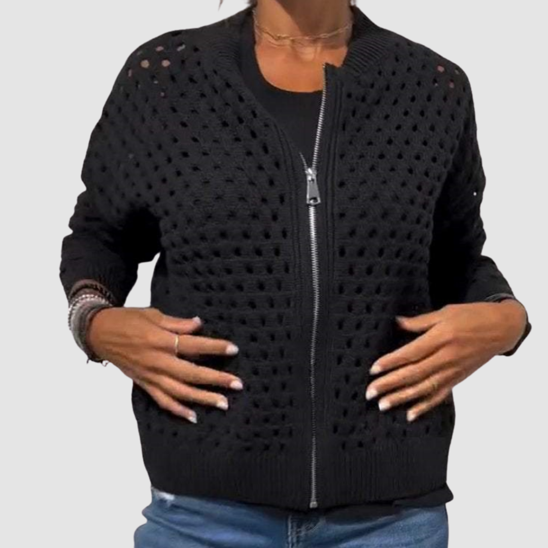 Gracie | Premium Stickad Hål Cardigan