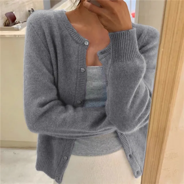 Delphina | Mjuk Knapp-Front Cardigan