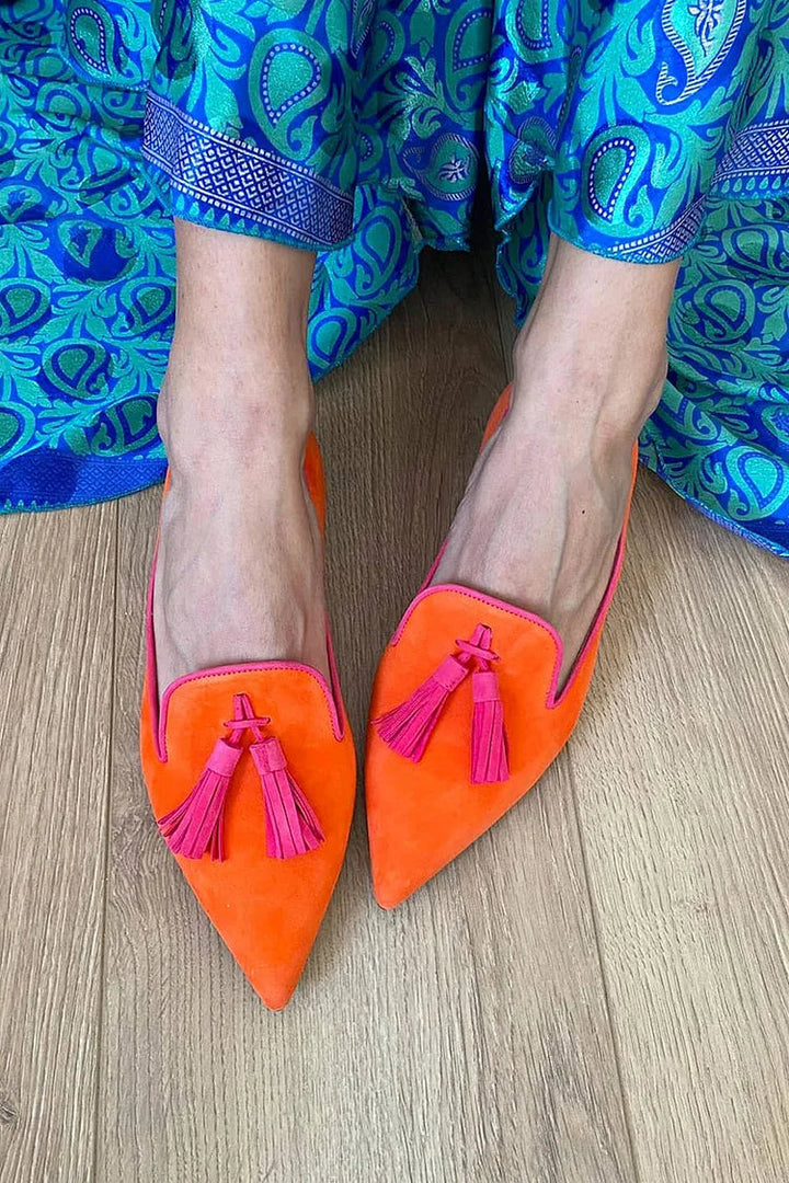 Bailey | Elegant Spetsiga Fringed Loafers