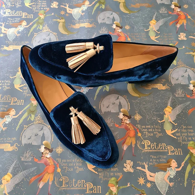 Faye | Klassisk Midnatts Elegans Fringed Loafer