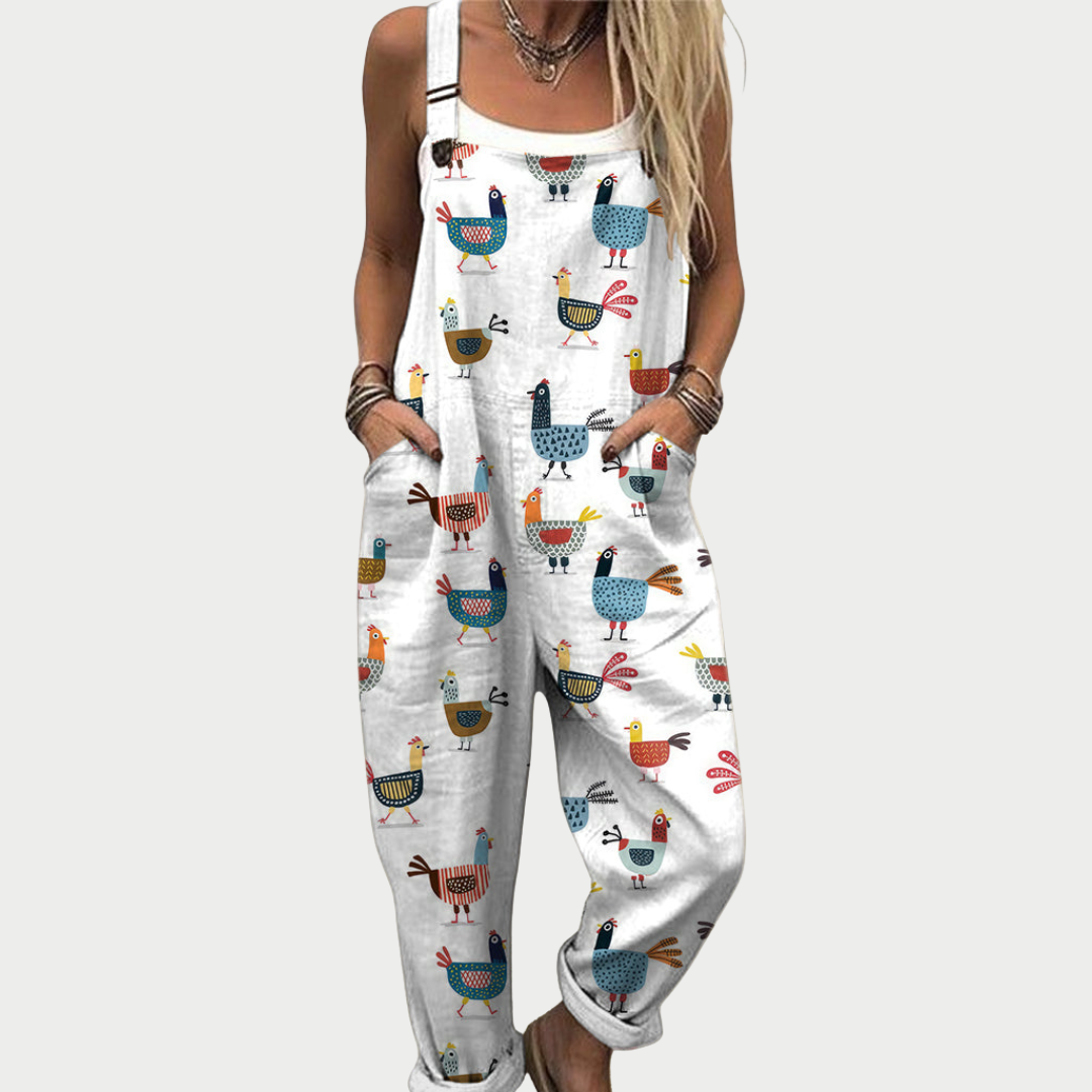 Doris | Bekväm Höns Konst Jumpsuit