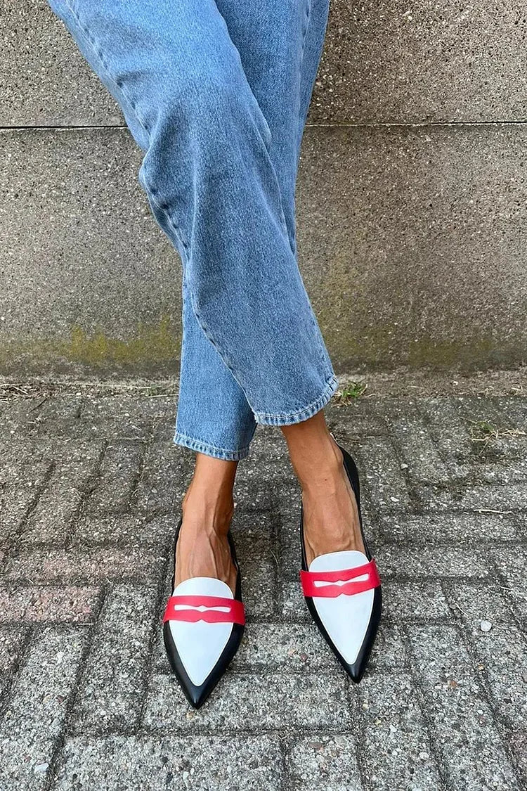 Morgan | Stilig Tvåfärgad Spets-Tofflor