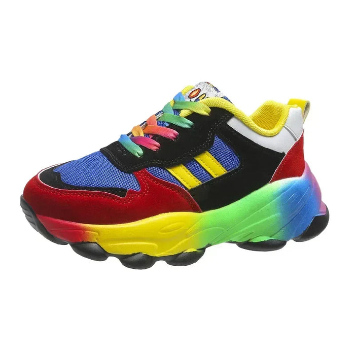 Flerfärgade Sneakers med Platåsula och Rainbow Design