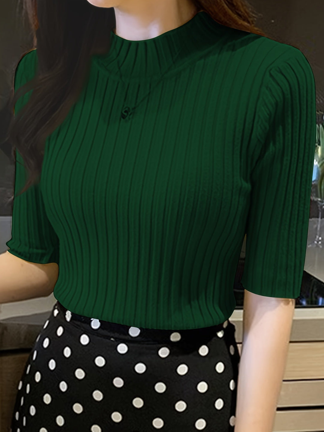 Verity | Ribbade Mock-Neck Topp