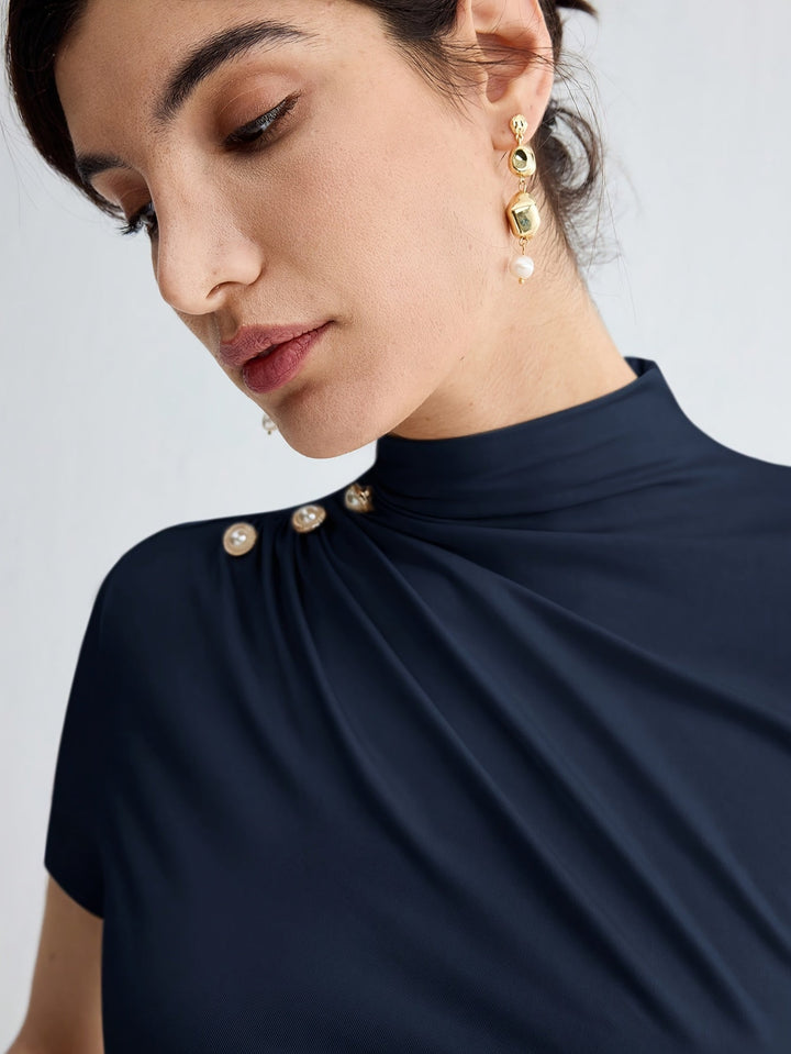 Sienna | Mock Neck Kortärmad Topp