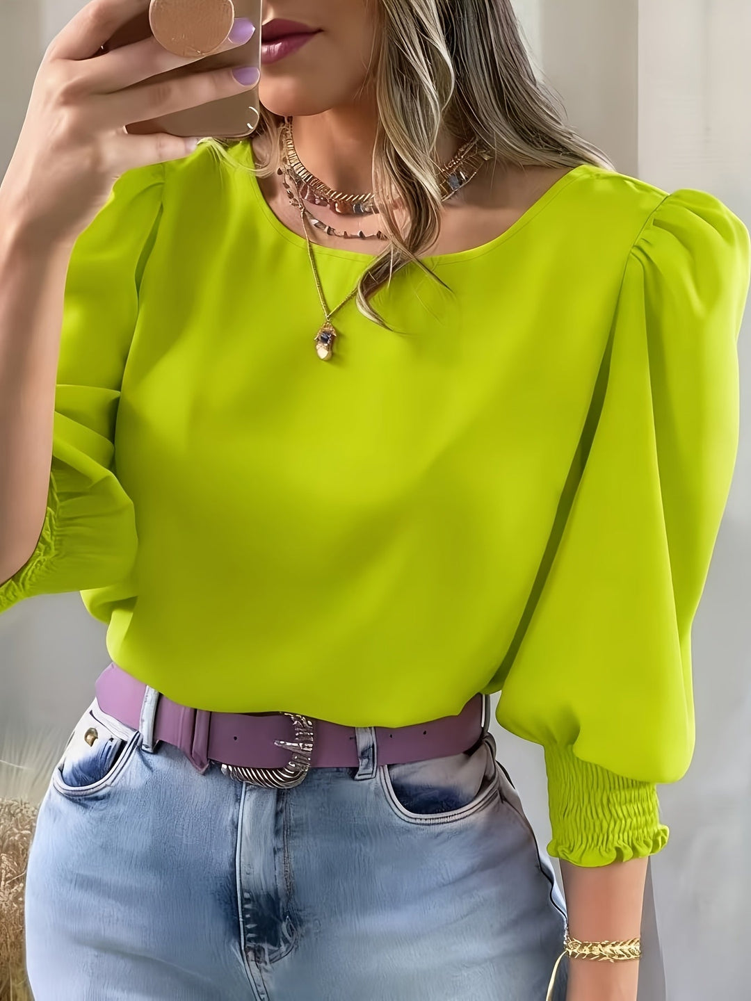 Ellen | Blus med Puffärmar