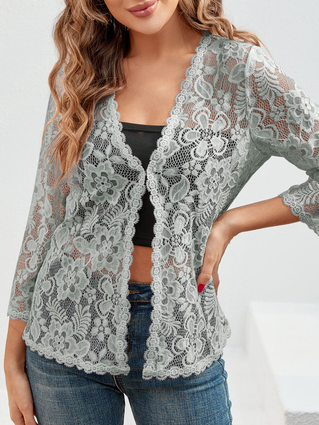 Cassandra | Blommig Öppen Cardigan
