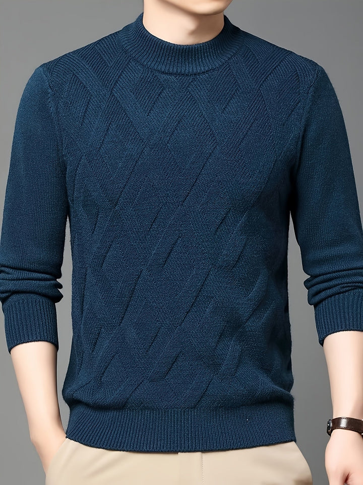 Ellis | Texturerad Mock-Neck Tröja