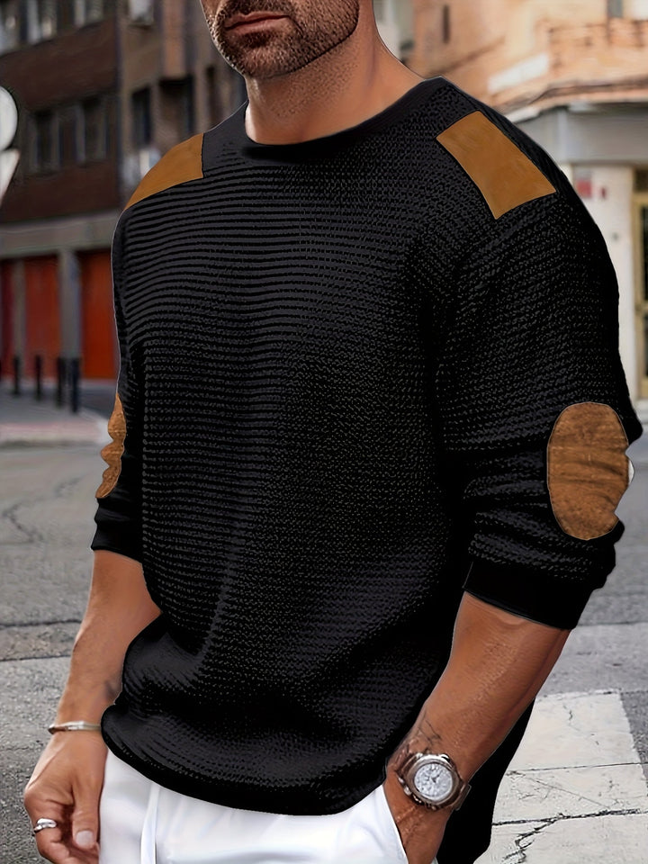 Aaron | Texturerad Elbow-Patch Tröja